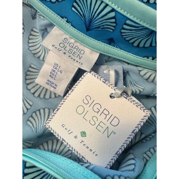 Sigrid Olsen Golf Tennis Size Large Top NWT Sleeveless 1/4 Zip Up Pullover UPF 5 - Picture 3 of 9